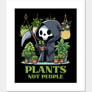 Plants Not People - Reaper with Plants Posters and Art